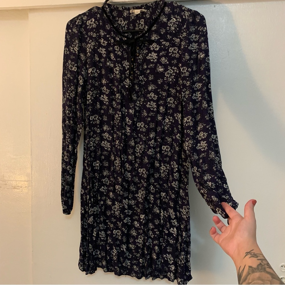 Deep Blue and White Relaxed Tunic or Dress